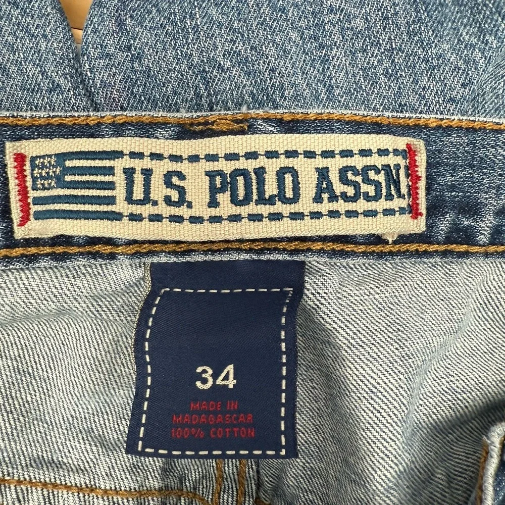 VTG US Polo Assn Shorts Mens 34 Blue Baggy Carpenter 12" Hammer Loop Hip Hop Y2K - Picture 7 of 8